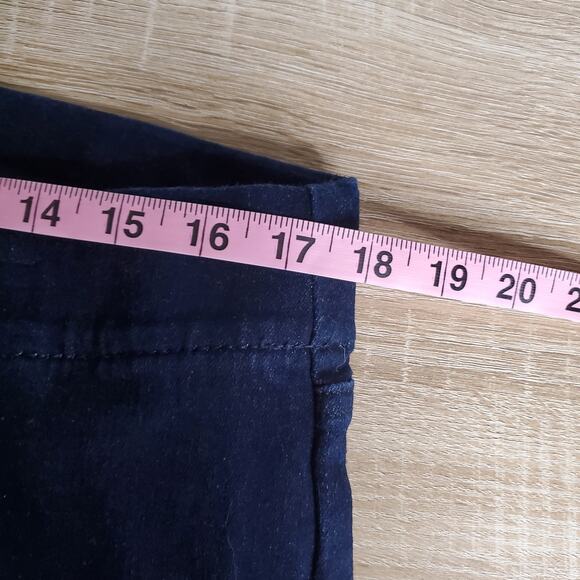 NYDJ Alina Skinny Dark Blue Pull On Ankle Cropped Slit Jeggings Size 14 - Picture 12 of 15